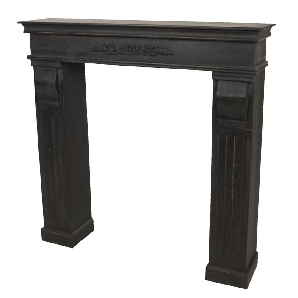 Kamin Schwarz, Holz 100x22x99 cm von Clayre & Eef.