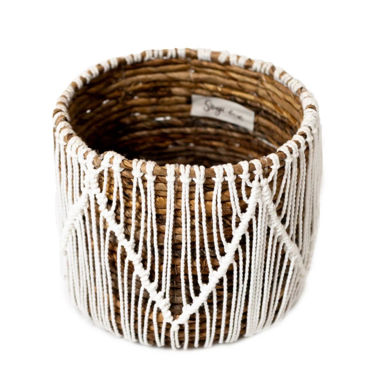Small Seagrass Basket ORIS | Round Flower Basket | Woven Boho Basket | Plant Basket | Planter | Macrame Basket by Soeji
