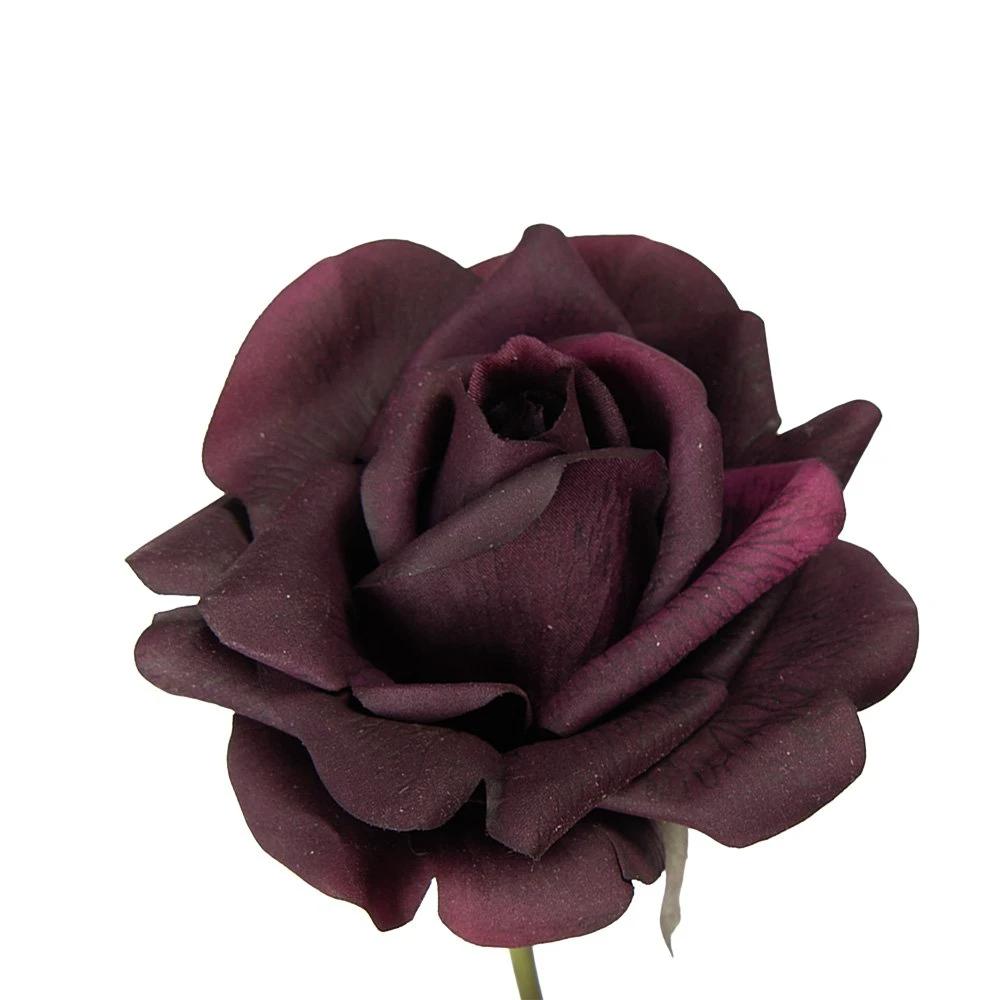 Artificial flower Rose 35 cm Purple Plastic by Clayre & Eef.