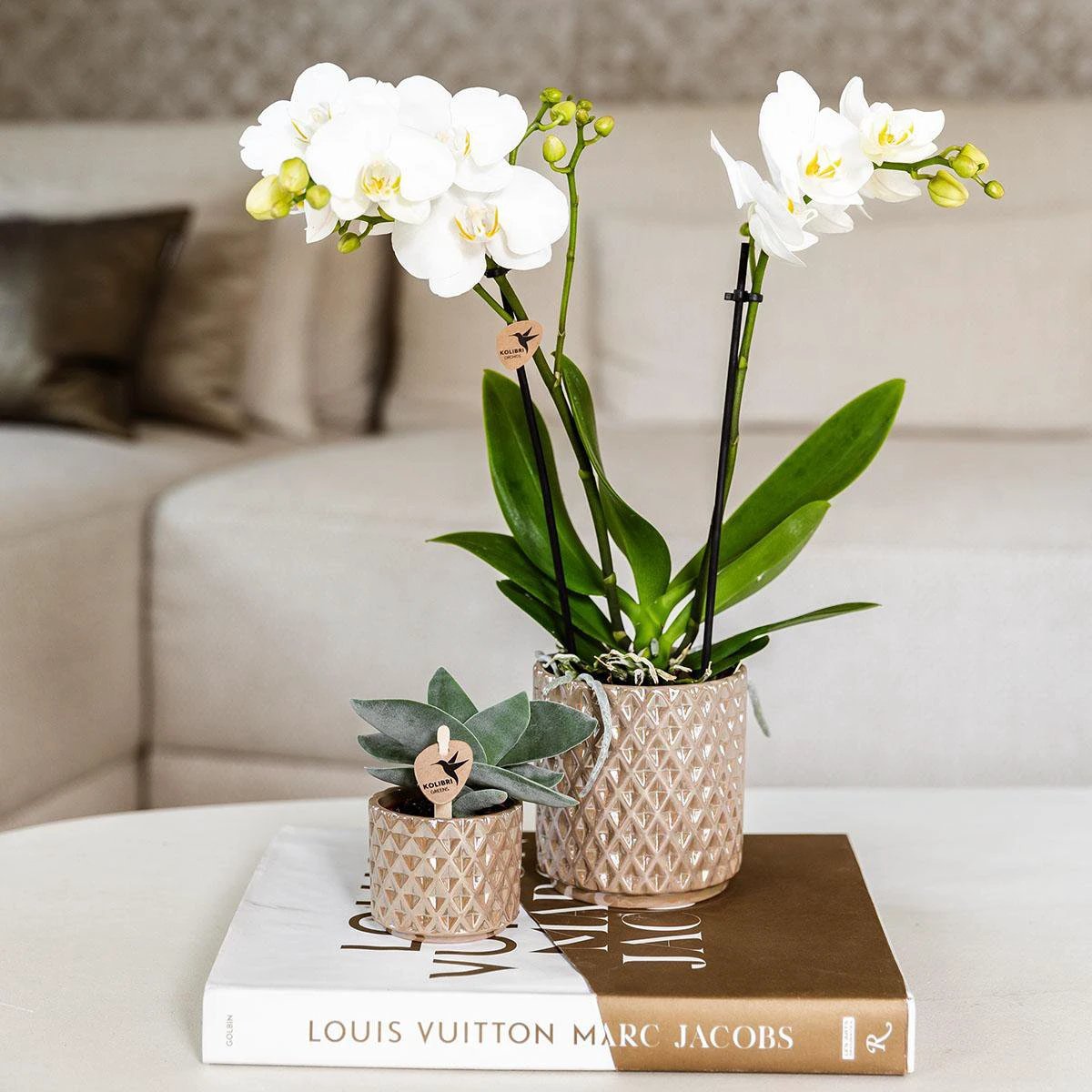 Kolibri Home | Diamond pearl sierpot - Sand - Ø9cm by Kolibri Company