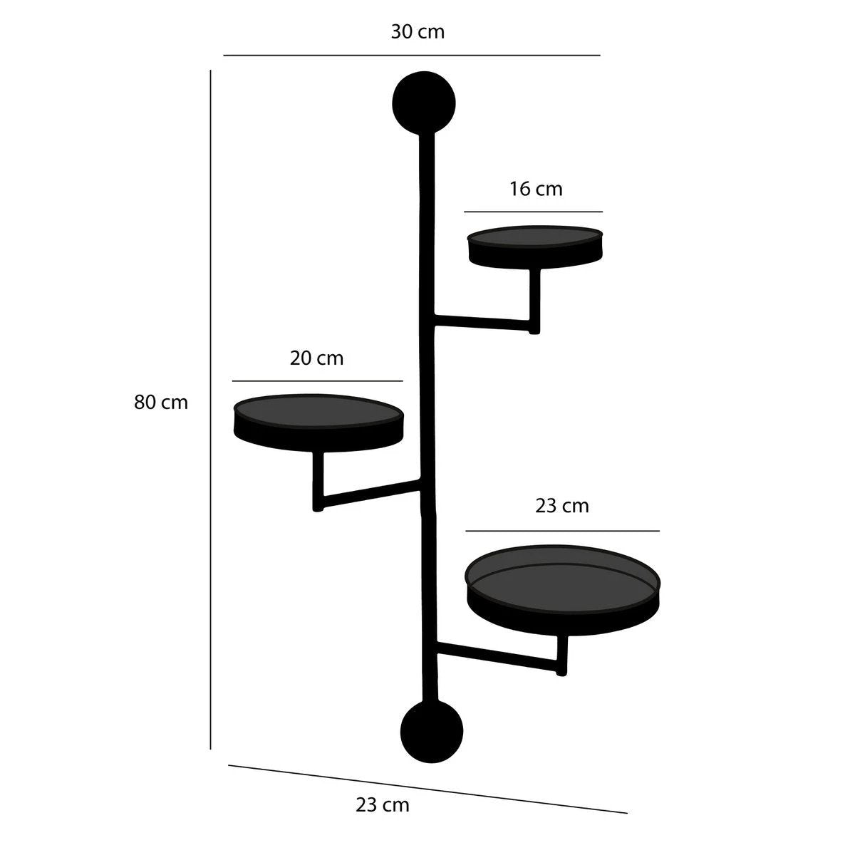 Wall rack Perry Black by Mica Decorations