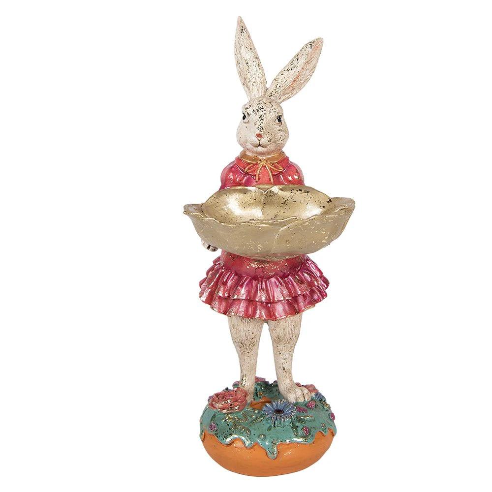 Decoration Statue Rabbit 11x14x30 cm Beige Plastic by Clayre & Eef.