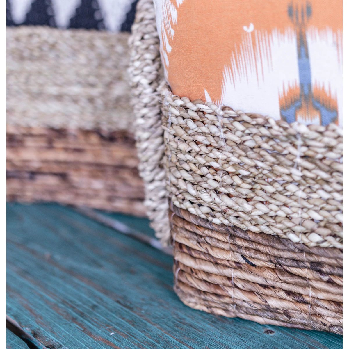 Storage Basket | Decorative Basket KAPAUKU made from Banana Fibre & Seagrass (2 sizes) by Soeji