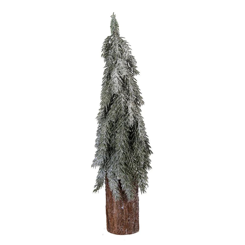 Mini Artificial Christmas Tree Ø 18x57 cm Green Plastic by Clayre & Eef.