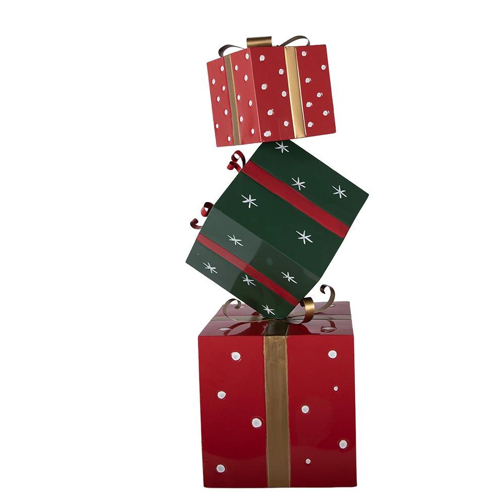 Christmas Decoration Image Gift 36x36x90 cm Red Green Metal by Clayre & Eef.