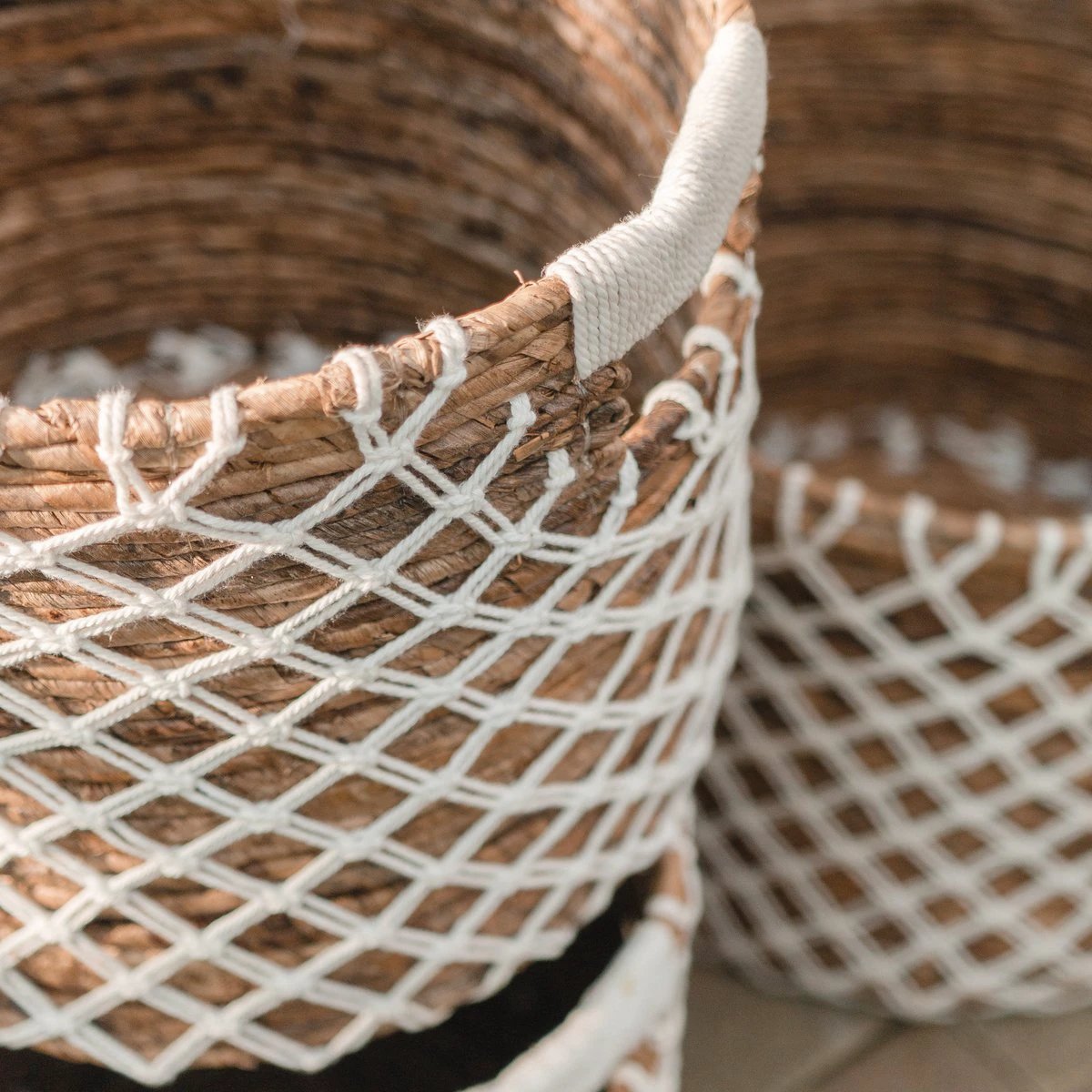 Storage Basket PURA | Plant Basket | Laundry Basket (white) made from Banana Fibre (3 sizes) by Soeji