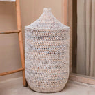Laundry Basket with Lid KAJA made from Banana Fibre by Soeji