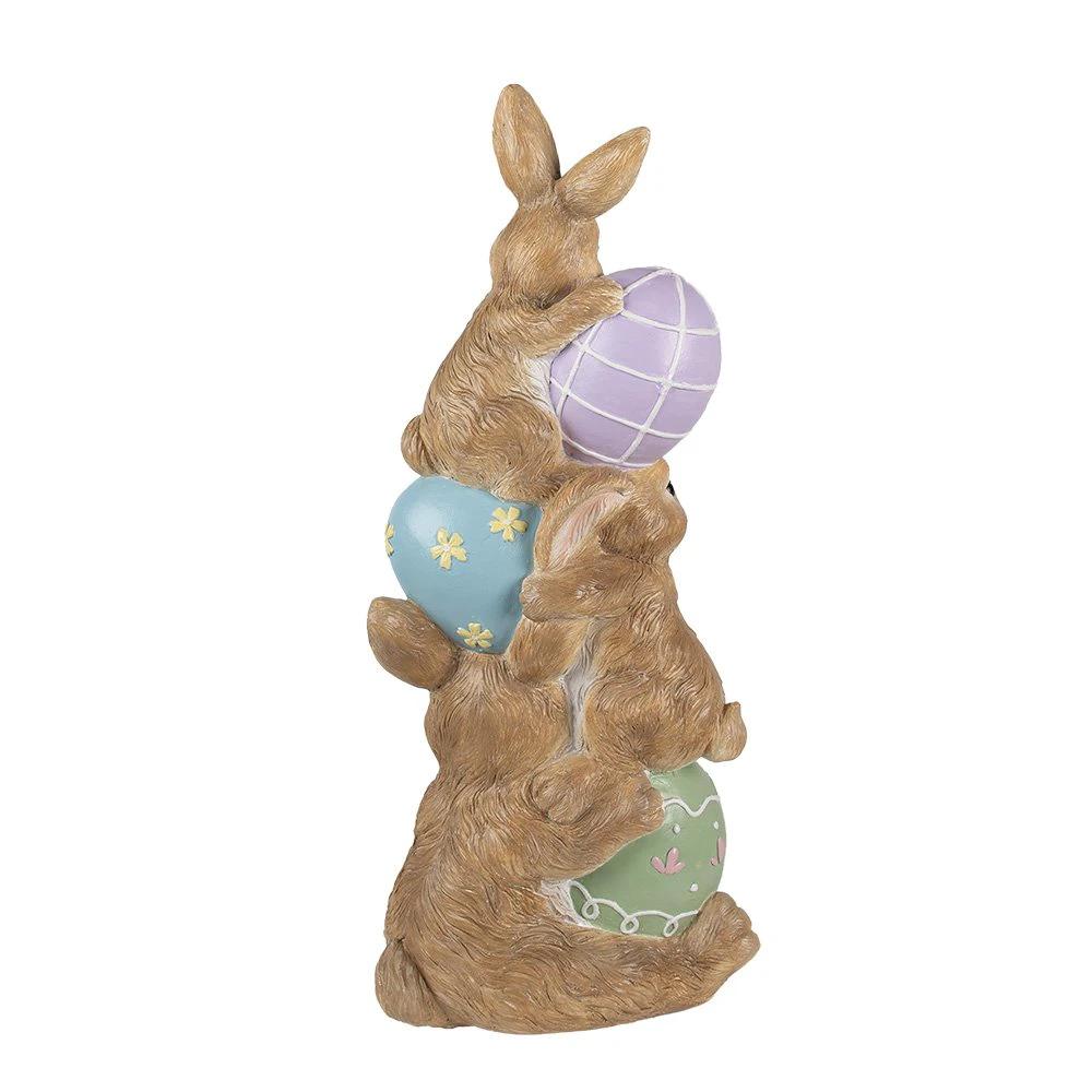 Decoration image rabbits 31x25x72 cm brown ceramic material by Clayre & Eef.