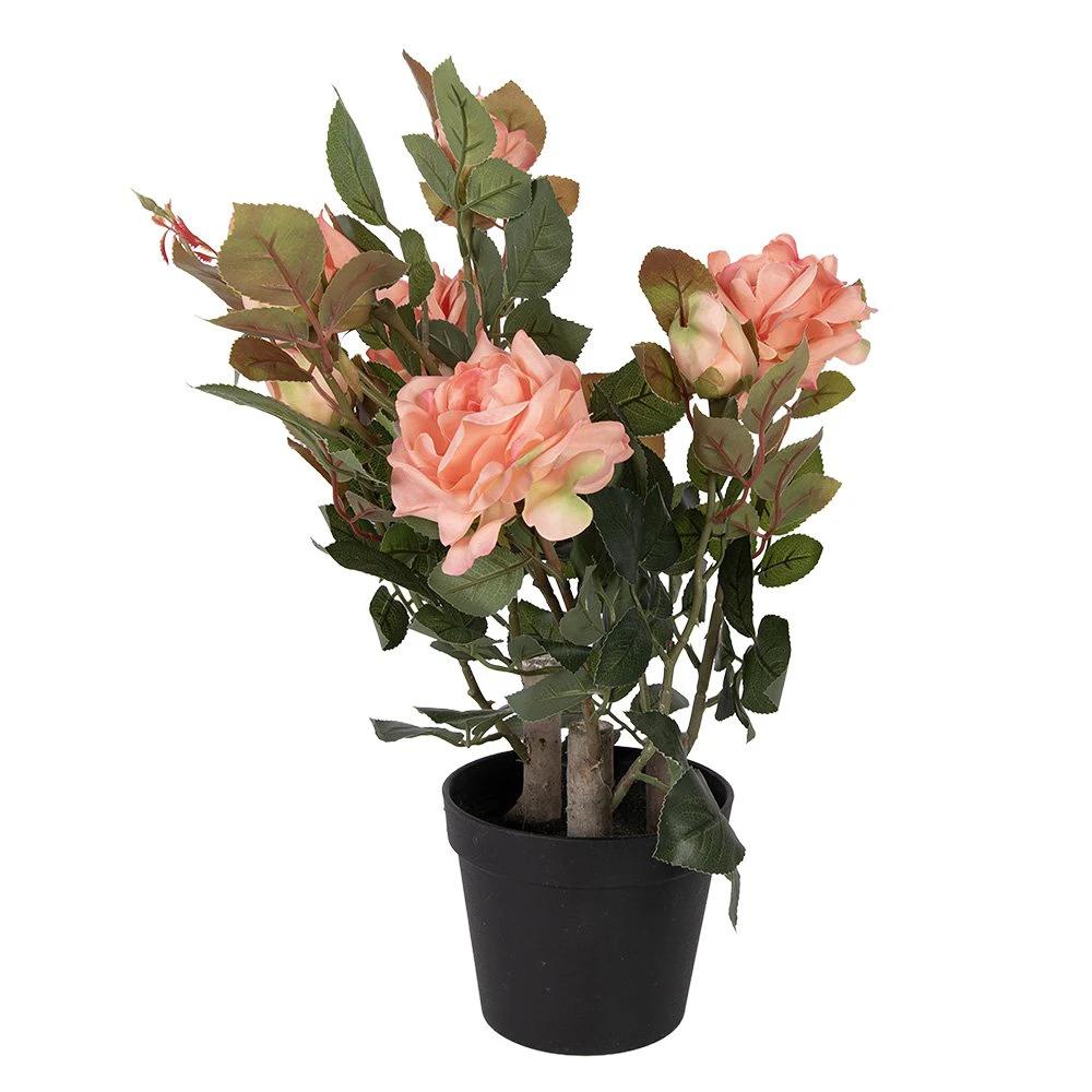 Künstliche Pflanze Rose 20x20x55 cm Rosa Kunststoff von Clayre & Eef.