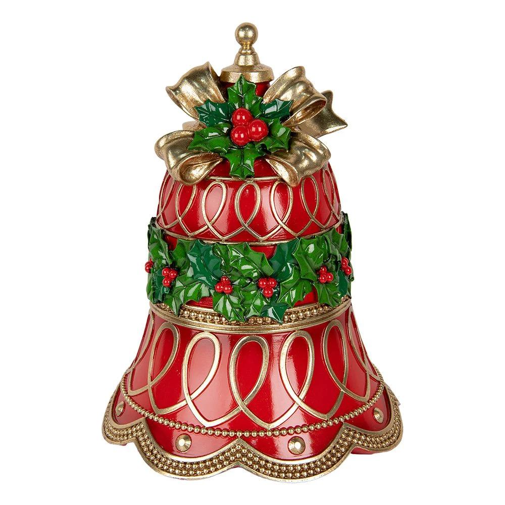 Christmas Decoration Image Bell Ø 32x41 cm Red Plastic by Clayre & Eef.