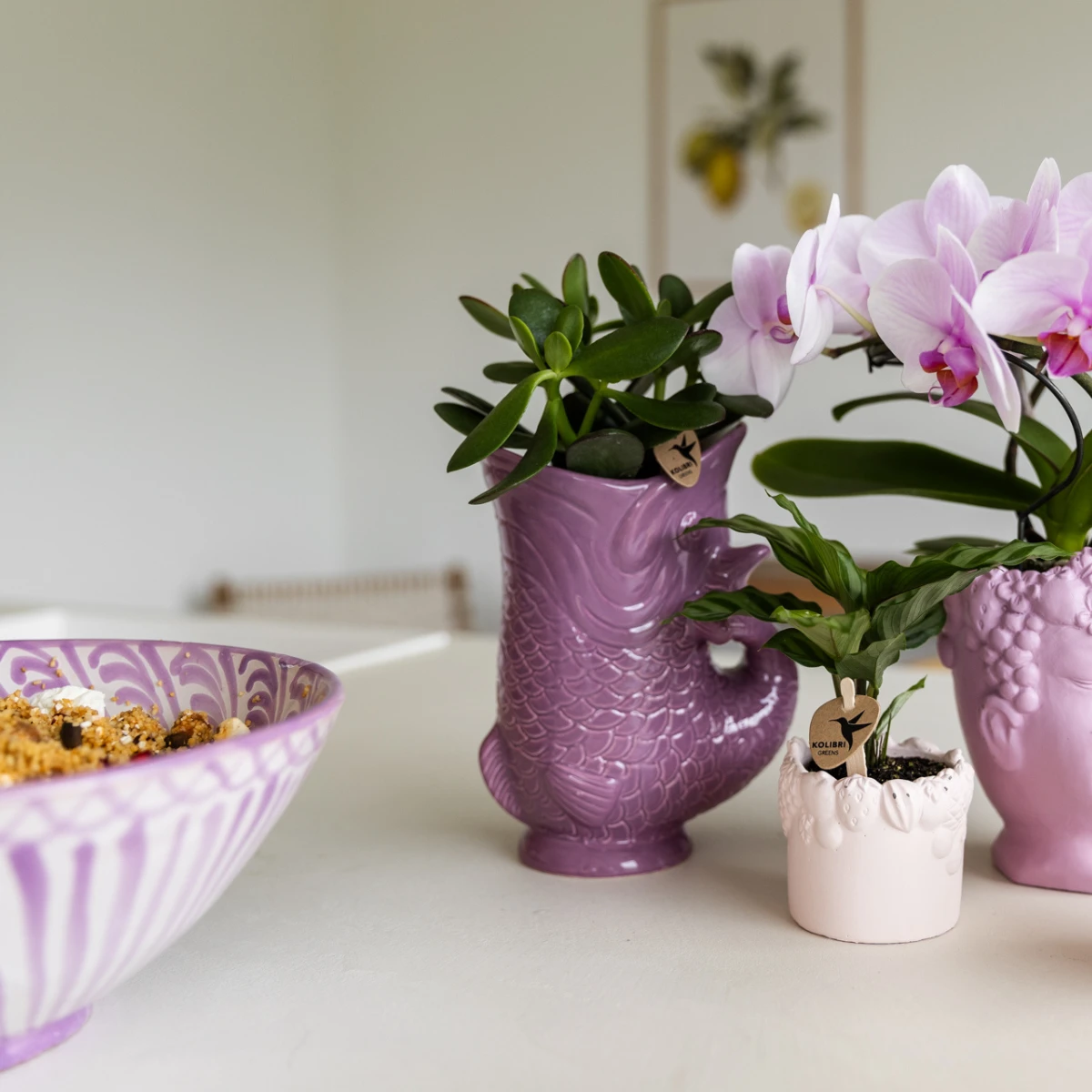 Hummingbird Home | Fish - Lilac - Ø9cm by Kolibri Company