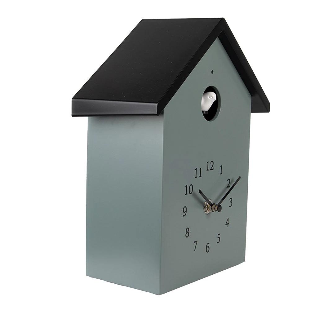 Cuckoo clock 20x10x26 cm Green plastic by Clayre & Eef.