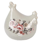 Decoration Statue Chicken 12x11x13 cm Gray Ceramic by Clayre & Eef.