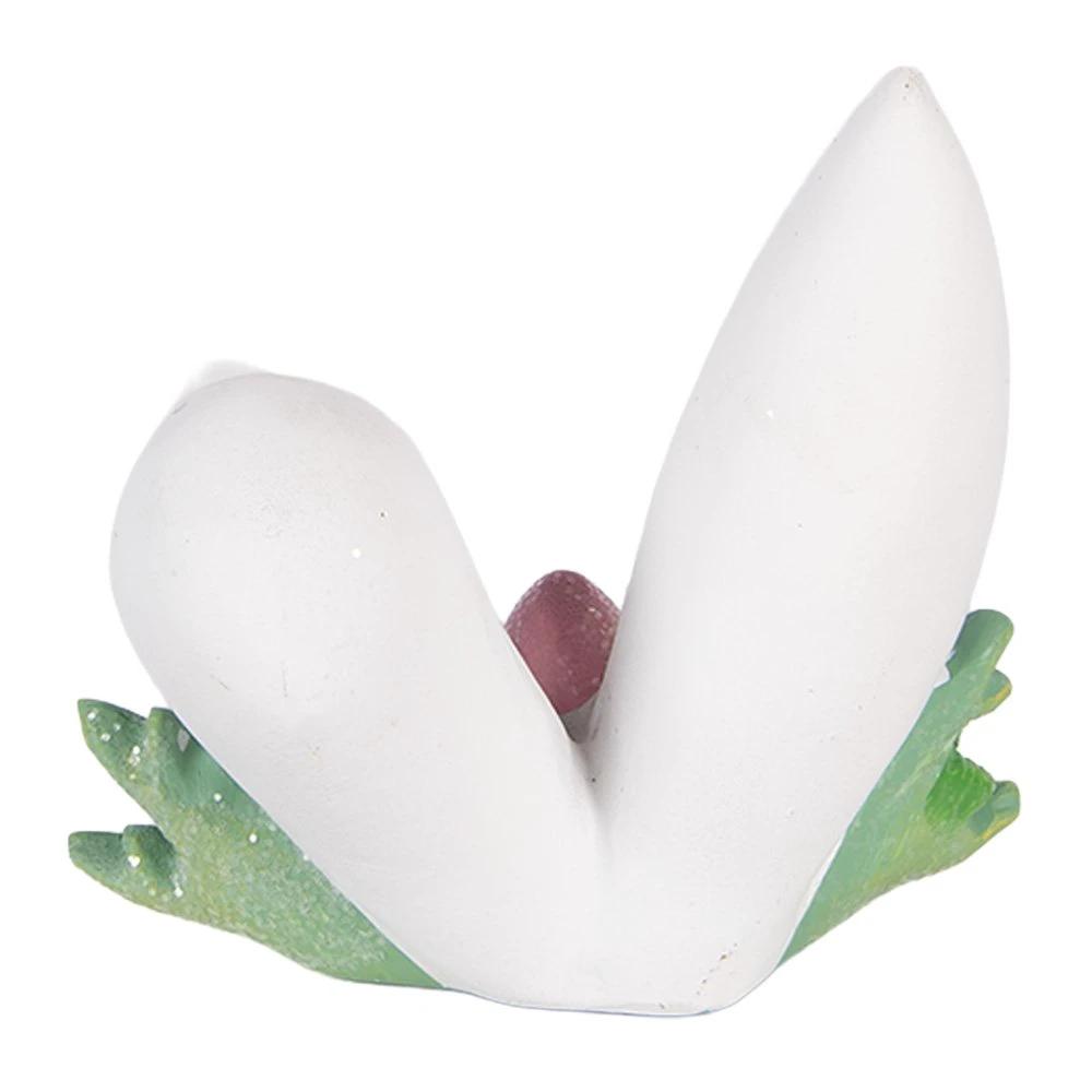 Decoration Statue Rabbit 12x9x11 cm White Plastic by Clayre & Eef.