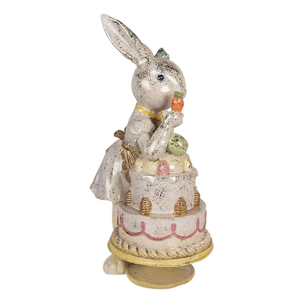 Decoration Statue Rabbit 20x15x36 cm White Plastic by Clayre & Eef.