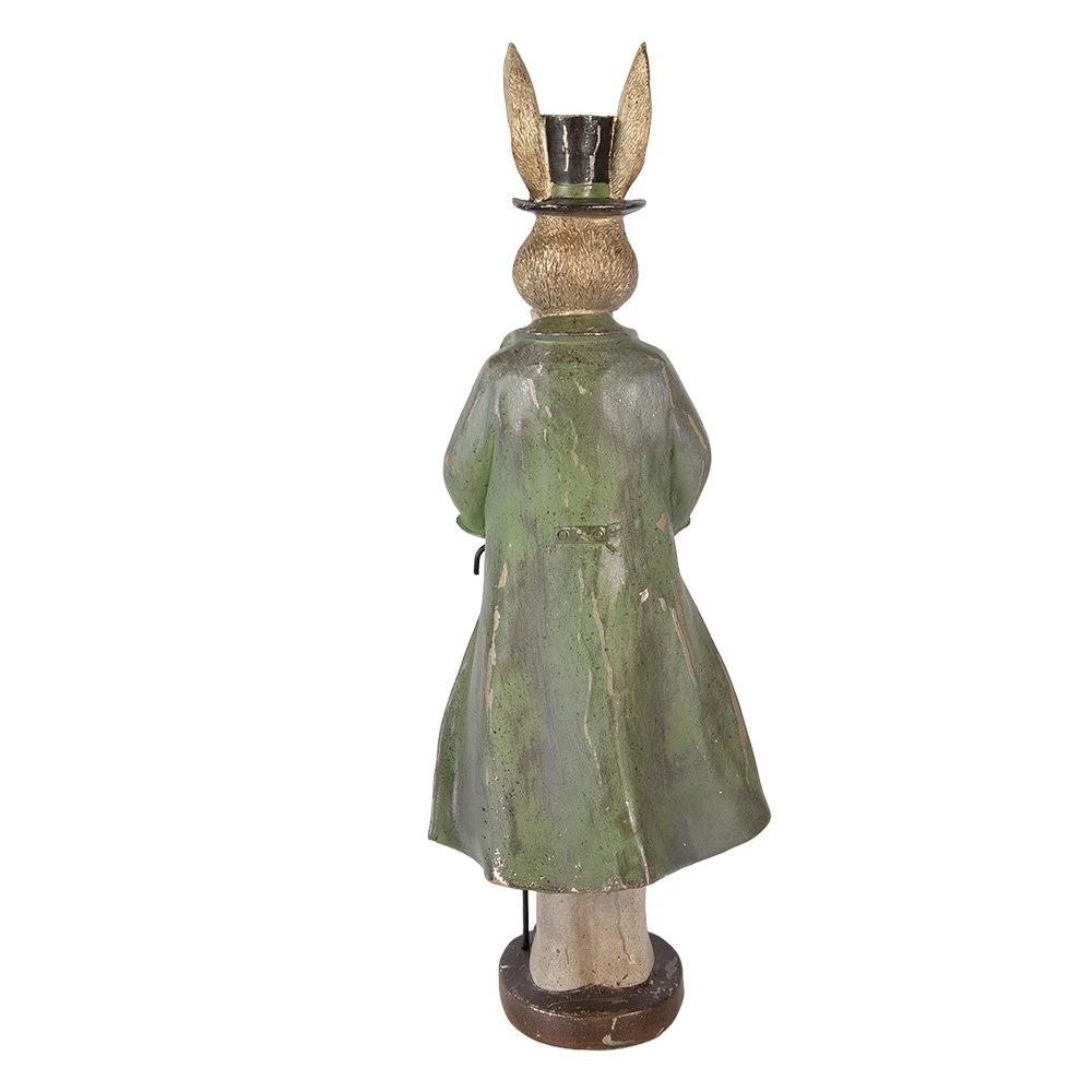 Dekorationsstatue Hase 17x12x48 cm goldfarbenes Kunststoff von Clayre & Eef.