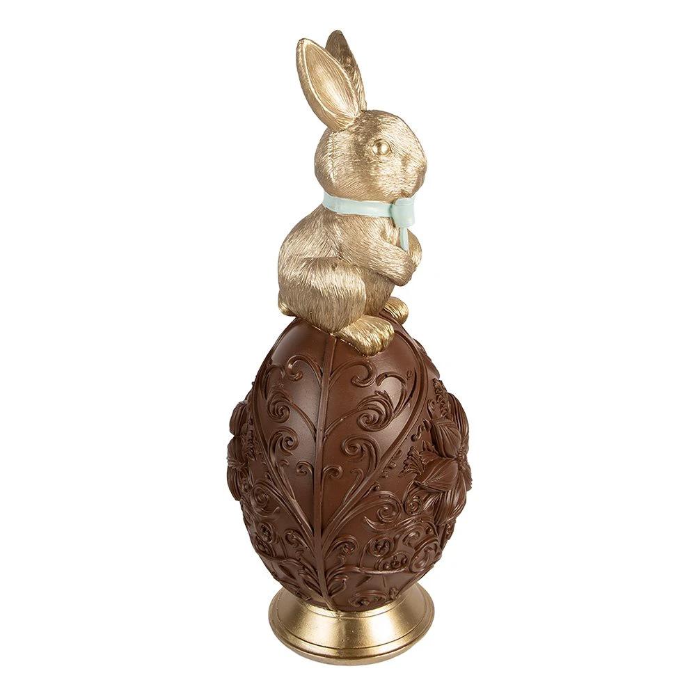 Decoration Statue Rabbit Ø 26x62 cm Gold-colored plastic by Clayre & Eef.
