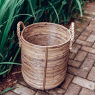 Rattan Laundry Basket Round – Rattan Plant Basket – Large Boho Basket – Decorative Hamper Handmade from Rattan (2 sizes Ø 35/40 cm) OTERE by Soeji