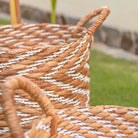 Round Woven Basket with Striped Pattern YALIMO made from Water Hyacinth (3 sizes) by Soeji