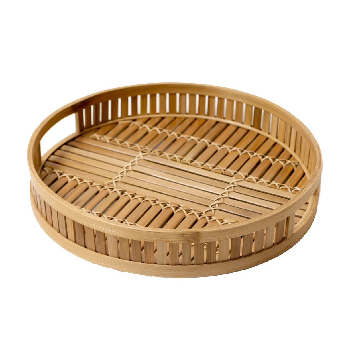 Decorative Bamboo Tray Serving Tray Round Ø 40 cm SENAYAN by Soeji