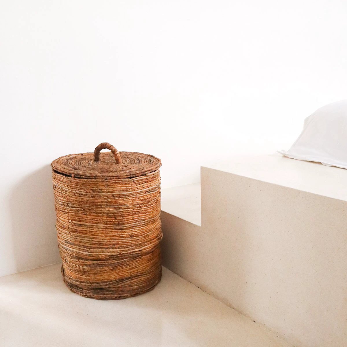 Laundry Basket with Lid OMBAK made from Banana Fibre by Soeji