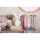 Decoration image rabbit 12x8x18 cm white pink plastic by Clayre & Eef.
