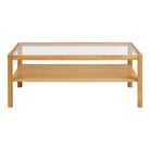 Lourmarin Coffee table, oak/oak veneer/tempered glass, natural, 110x60x45 cm by EMIRELLE