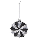 Weihnachtskugel-Set mit 4 Stück, 10 cm, schwarz-grau, Glas-Weihnachtsdekoration von Clayre & Eef.