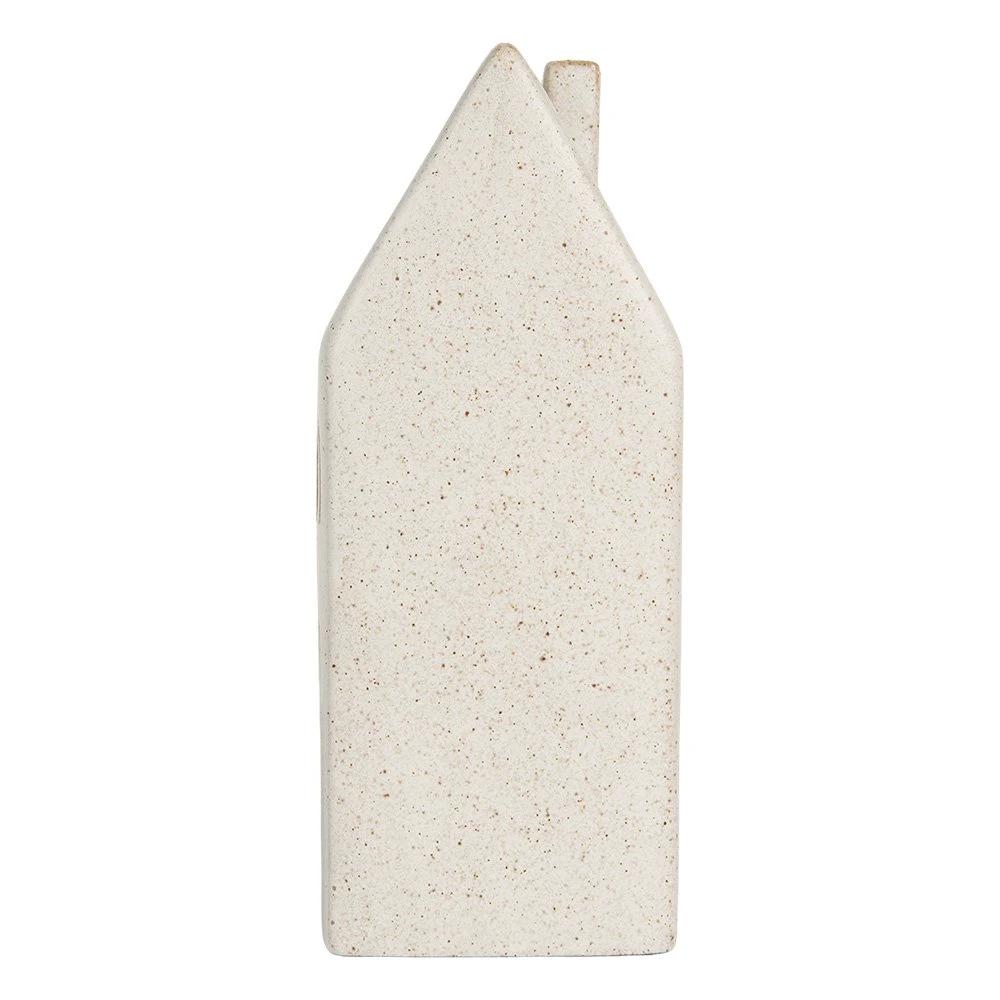 Decoration house with LED 7x6x19 cm Beige ceramics by Clayre & Eef.