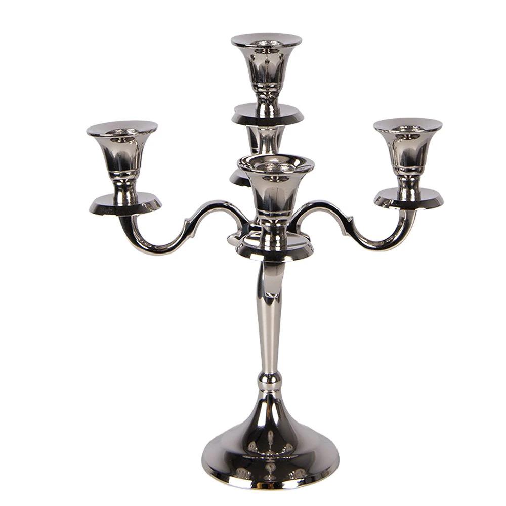 Candlestick 22x22x28 cm Silver-colored Aluminum by Clayre & Eef.