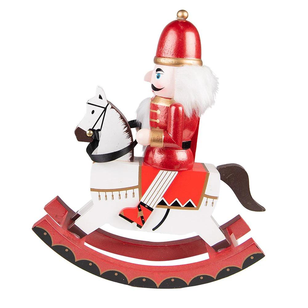 Decoration nutcracker on rocking horse 24x9x30 cm by Clayre & Eef.