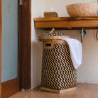 Laundry Basket with Lid NABIRE made from Bamboo by Soeji