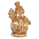 Christmas decoration Snowman 11x8x16 cm Brown Ceramic by Clayre & Eef.