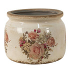 Blumentopf Ø 20x15 cm Beige-Rosa Keramik Blume Blumentopf für innen von Clayre & Eef.