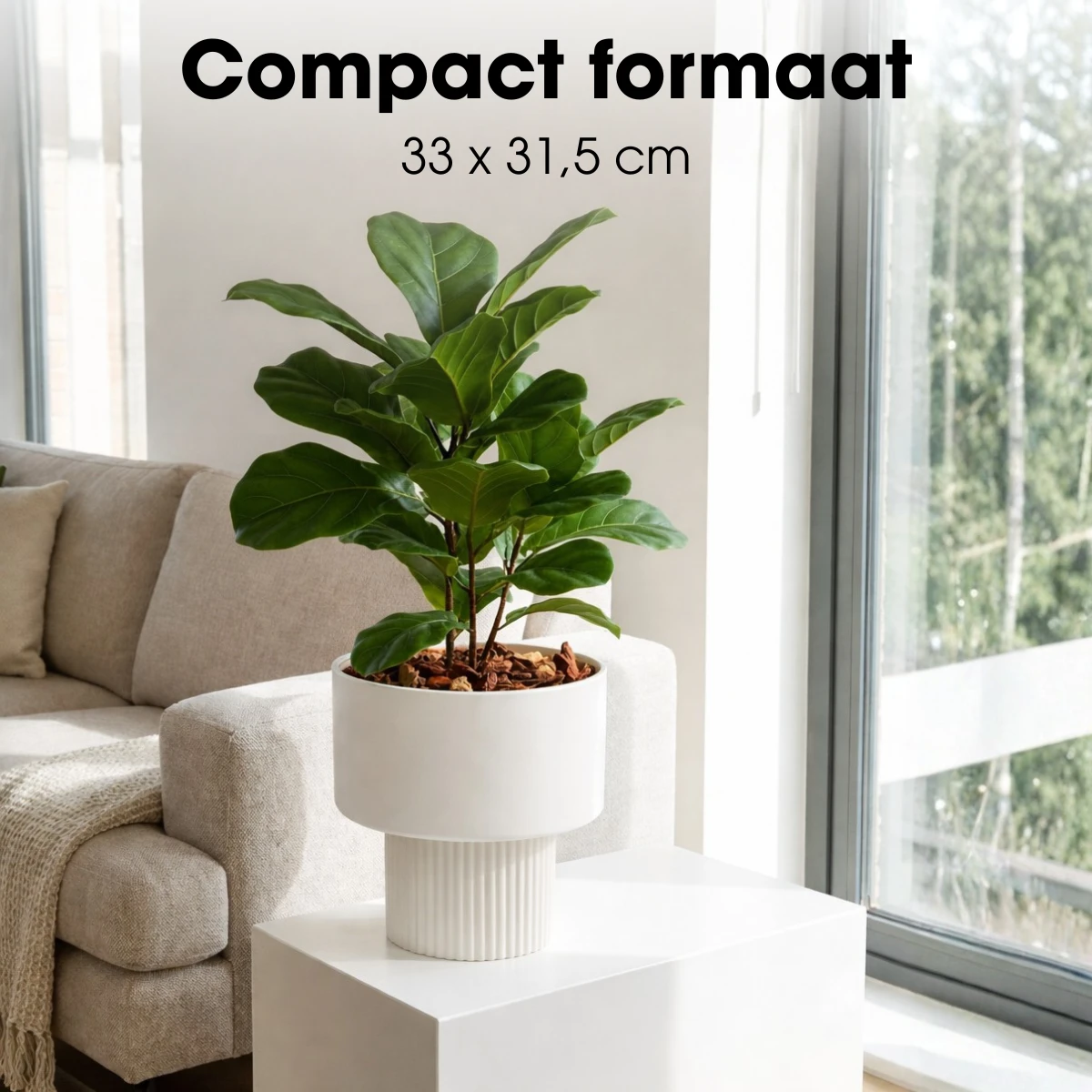 Flowerpot inside Lux Off-white by Mica Decorations