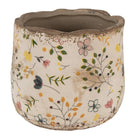 Flowerpot Ø 14x12 cm Beige Yellow Ceramic Flowers Flowerpot Indoor by Clayre & Eef.