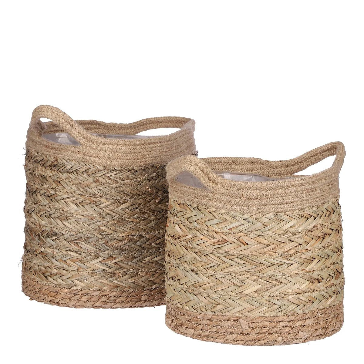 Plant basket set Anne Light brown by Mica Decorations