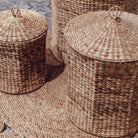 Laundry Basket with Lid GARUT made from Water Hyacinth (3 sizes) by Soeji