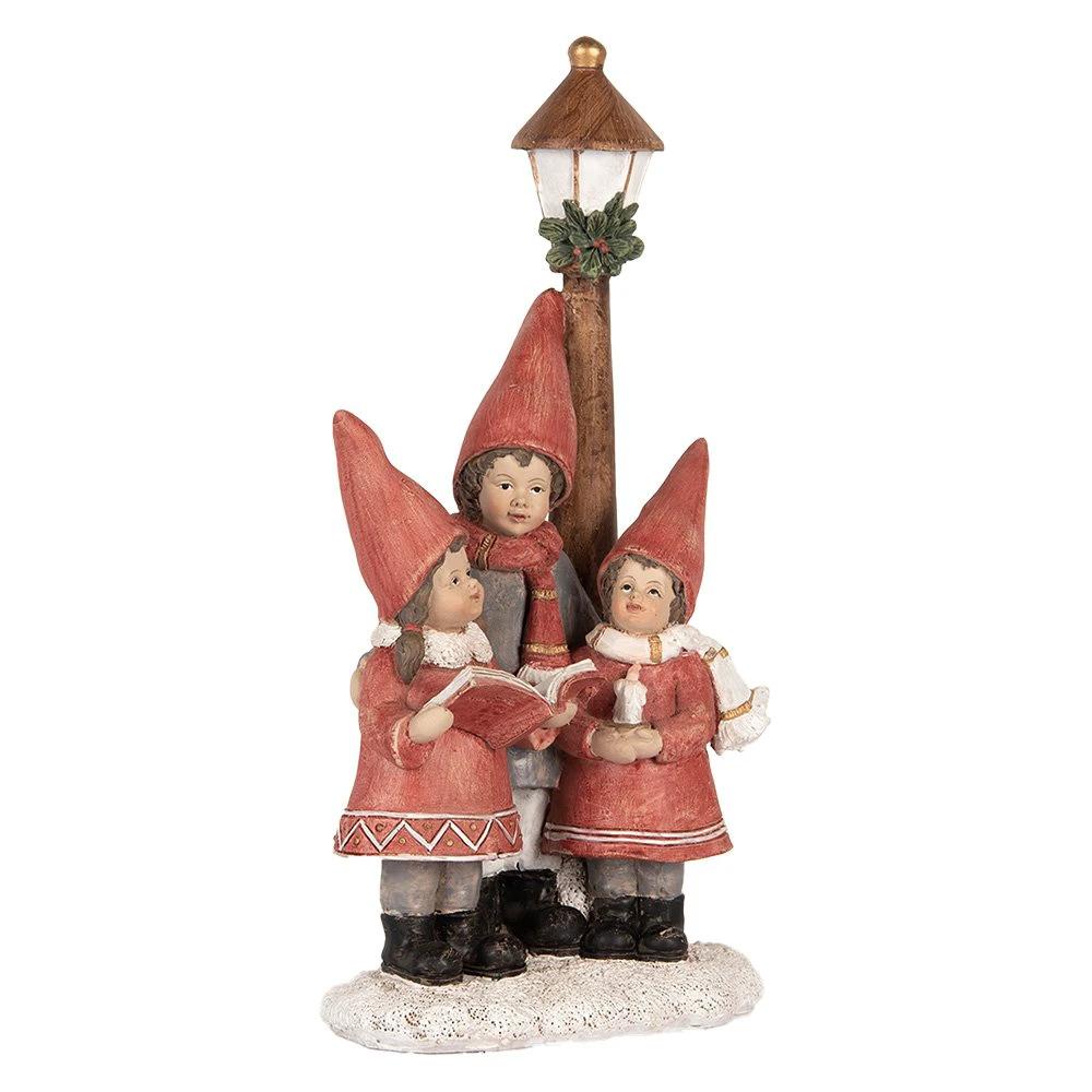 Christmas decoration image children 11x8x21 cm red plastic by Clayre & Eef.