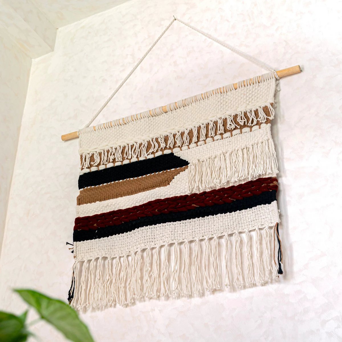 Large Macrame Wall Hanging – Woven Boho Wall Decor – Modern Cotton Wall Hanging Natural Material – Handwoven Wall Decor 120x95 cm UDARA by Soeji