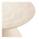 Calais Side table, metal/enamel, off-white, ø36x40 cm by EMIRELLE