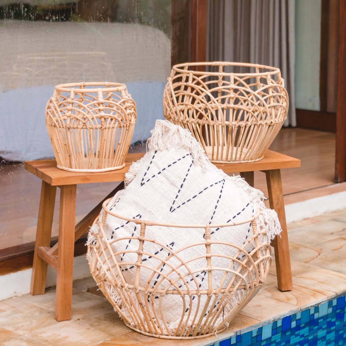 Plant Basket | Laundry Basket | Storage Basket RAHINA made from Rattan (3 sizes) by Soeji