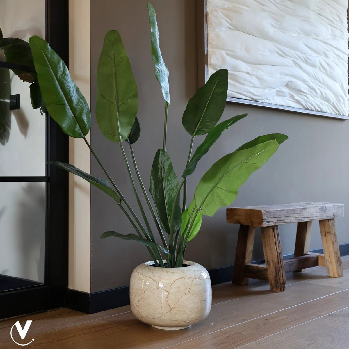 Plantenpot - Phuket glossy beige marble by Vase The World