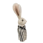 Rabbit statue 42 cm White Black Polyresin Easter decoration by Clayre & Eef.