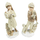 Bildset aus 2 Kindern, 22 cm, Beige, Polyresin von Clayre & Eef.