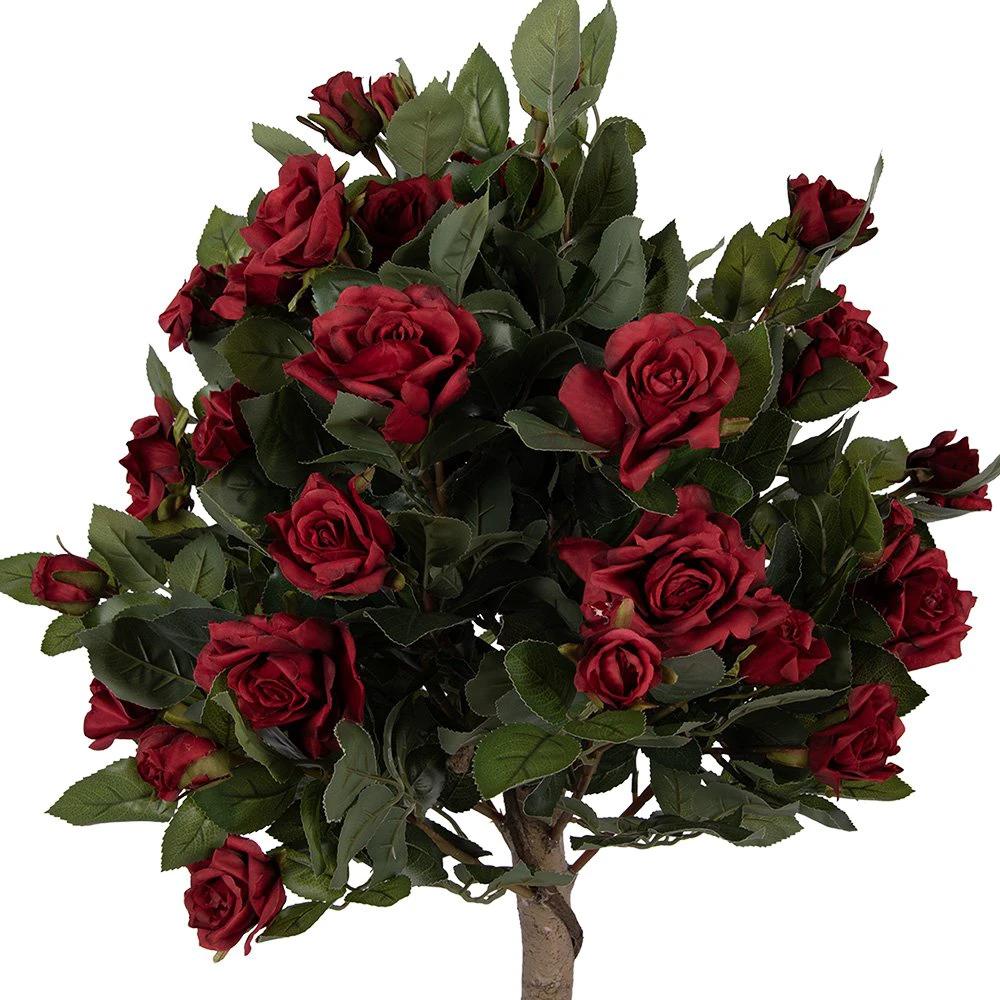 Künstliche Pflanze Rose 120 cm Rot Kunststoff von Clayre & Eef.