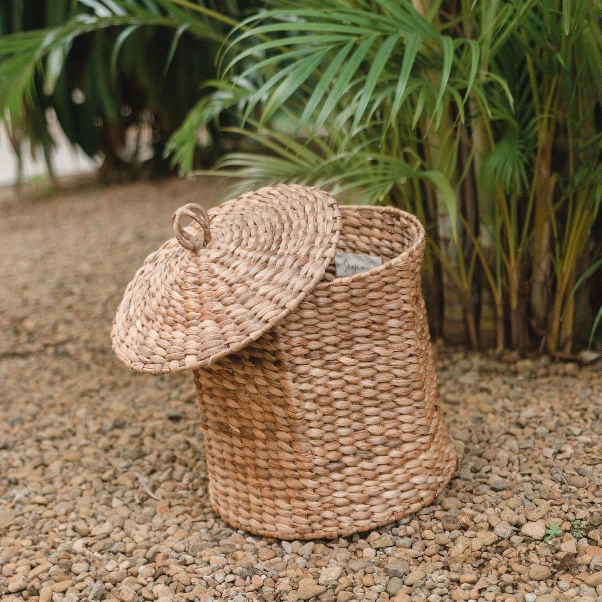 Laundry Basket with Lid GARUT made from Water Hyacinth (3 sizes) by Soeji