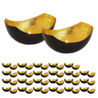 Tealight holder 48-piece set 2´x 24 VE candle holder Love bowl shape black matt gold-plated inside by Voglrieder kreatives Wohnen