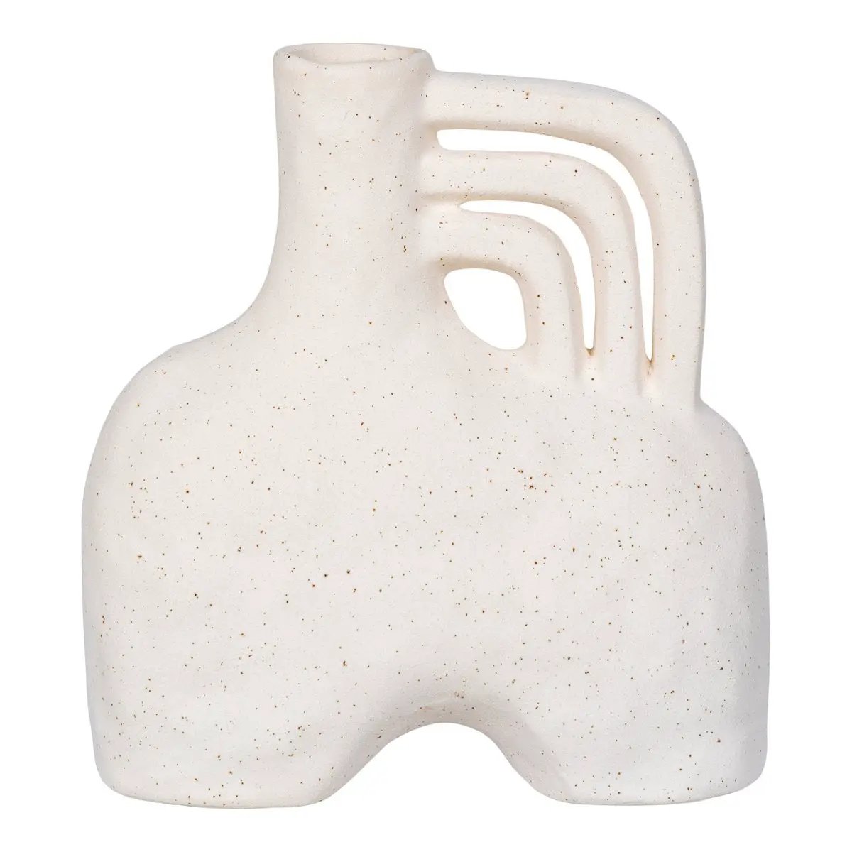 Vase - Vase, ceramic, beige, 18,5x8x19,5 cm by EMIRELLE