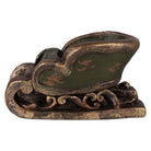 Christmas Decoration Sculpture Sleigh 35x23x21 cm Green Ceramic by Clayre & Eef.